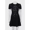 Fitted dress with metallic rhinestones