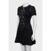 Fitted dress with metallic rhinestones
