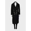 Black coat with gold buttons