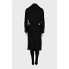 Black coat with gold buttons
