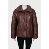 Oversized eco-leather jacket