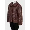 Oversized eco-leather jacket
