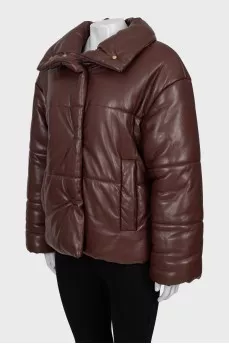 Oversized eco-leather jacket