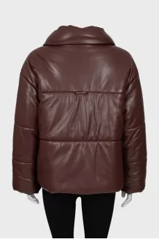 Oversized eco-leather jacket