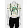 Top with embroidered print