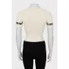 Top with embroidered print