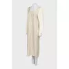Maxi dress with knitted sleeves