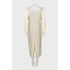 Maxi dress with knitted sleeves