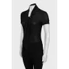 Translucent T-shirt with brooch