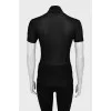 Translucent T-shirt with brooch