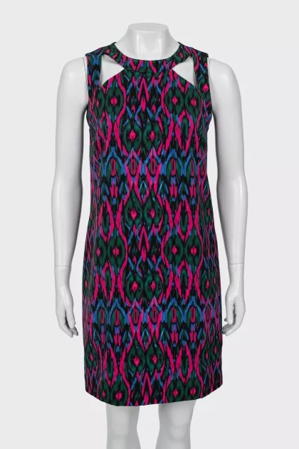 A-line dress in abstract print
