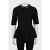 Black blouse with detachable collar