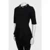 Black blouse with detachable collar