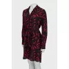 Printed silk dress with belt