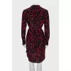 Printed silk dress with belt