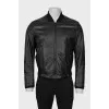 Men's leather bomber jacket