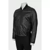 Men's leather bomber jacket