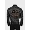 Men's leather bomber jacket
