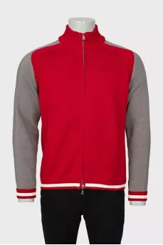 Men's knitted cardigan with zipper