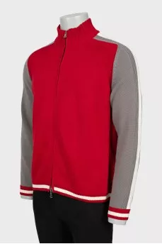 Men's knitted cardigan with zipper