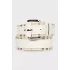 Men's leather belt with print