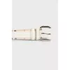 Men's leather belt with print