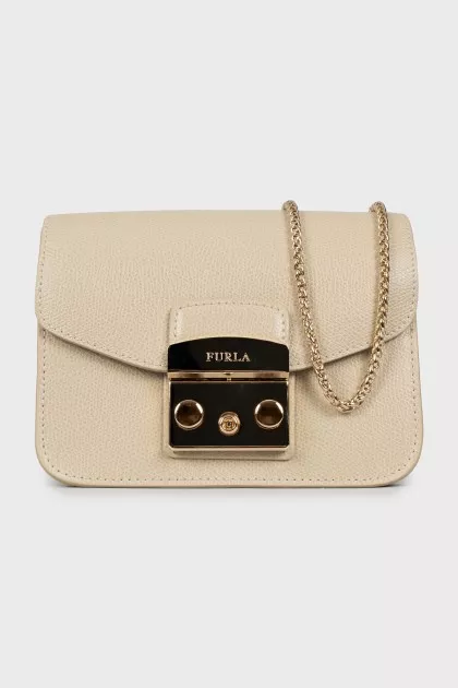 Leather mini bag with chain