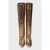 Gold pointed toe boots