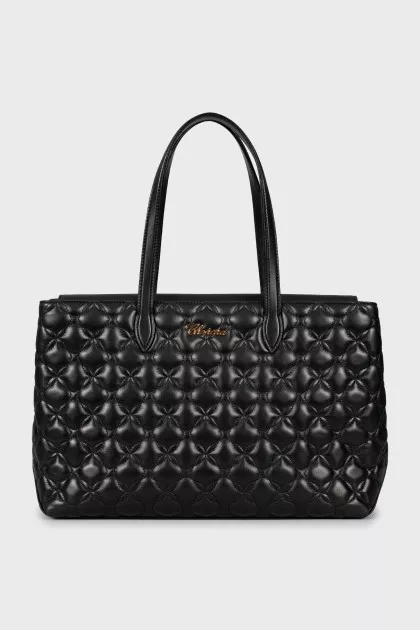 Quilted leather tote bag