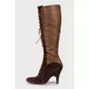 Brown leather and suede boots