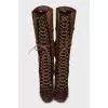 Brown leather and suede boots