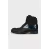 Men's leather boots with perforation