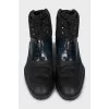 Men's leather boots with perforation