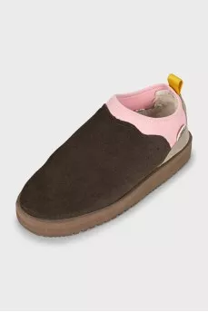 Insulated boots made of suede and textile