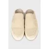 Beige suede clogs