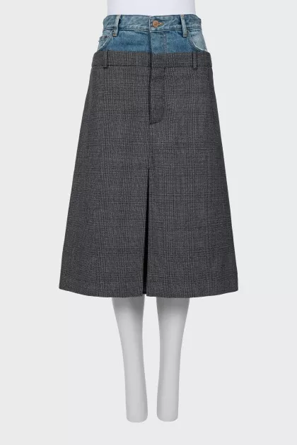 Double check midi skirt