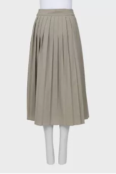 Pleated midi skirt with zipper