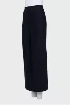 Blue wool skirt
