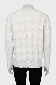 Knitted sweater with ribbed print