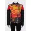 Printed jacket with accent shoulders
