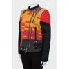 Printed jacket with accent shoulders