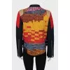 Printed jacket with accent shoulders