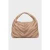 Woven leather hobo bag