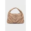 Woven leather hobo bag