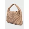 Woven leather hobo bag