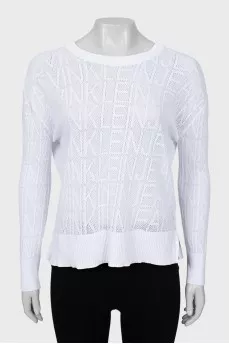 White pullover with perforations