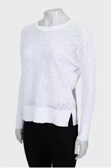 White pullover with perforations