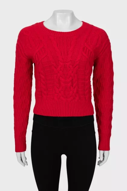 Red cropped sweater