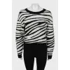 Animal print cropped sweater