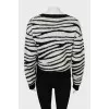 Animal print cropped sweater